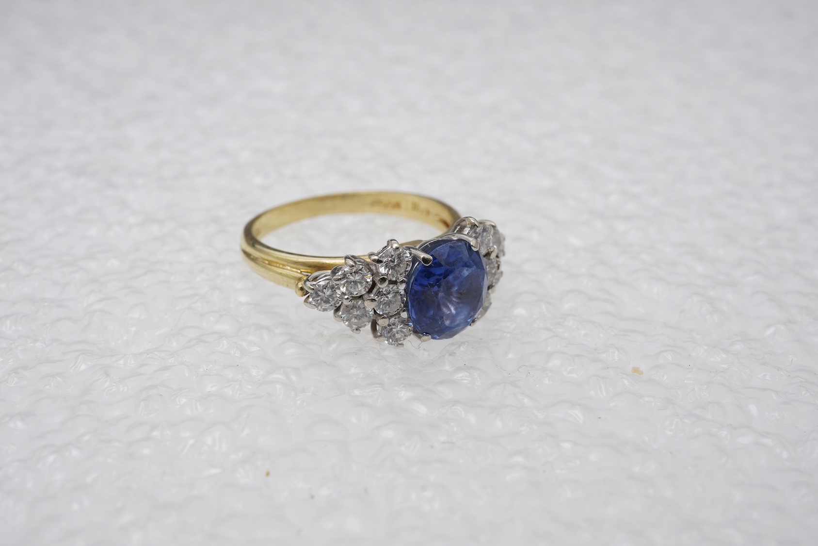 A sapphire and diamond ring
